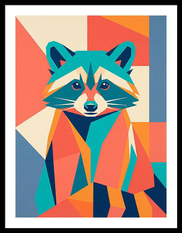 Raccoon In Vibrant Geometry