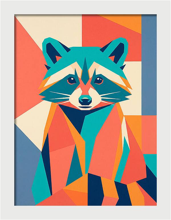 Raccoon In Vibrant Geometry