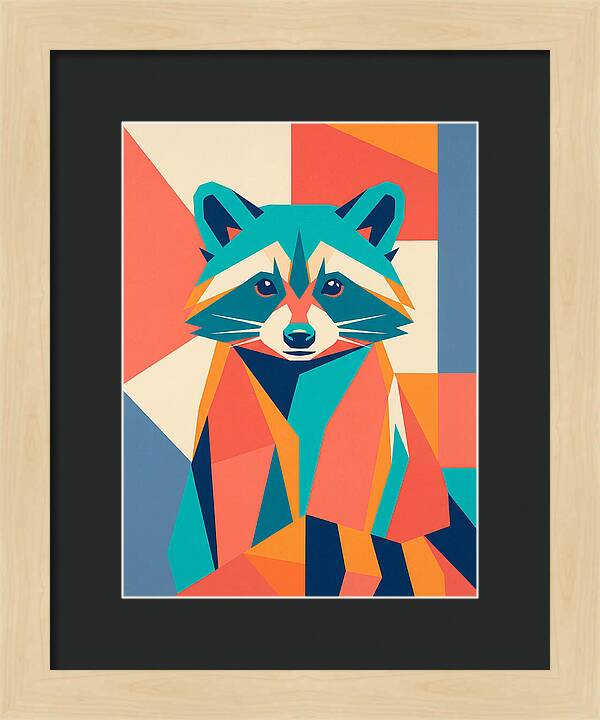 Raccoon In Vibrant Geometry