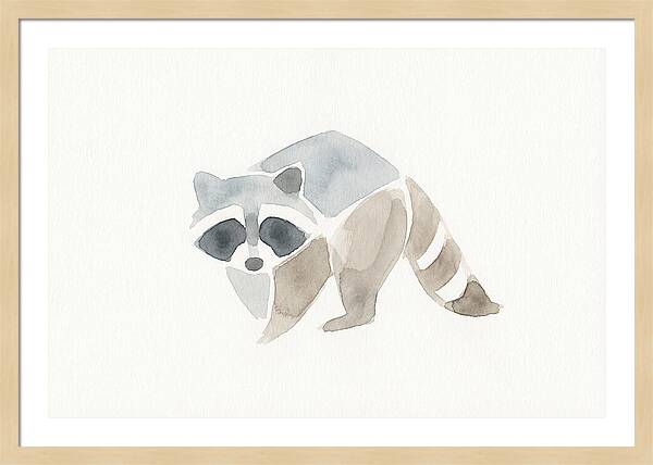 Raccoon In Watercolor Style