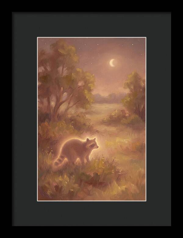 Raccoon Under Moonlight