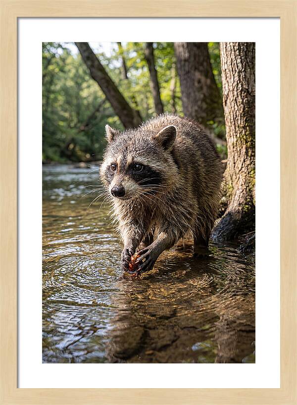 Raccoon Washing Food