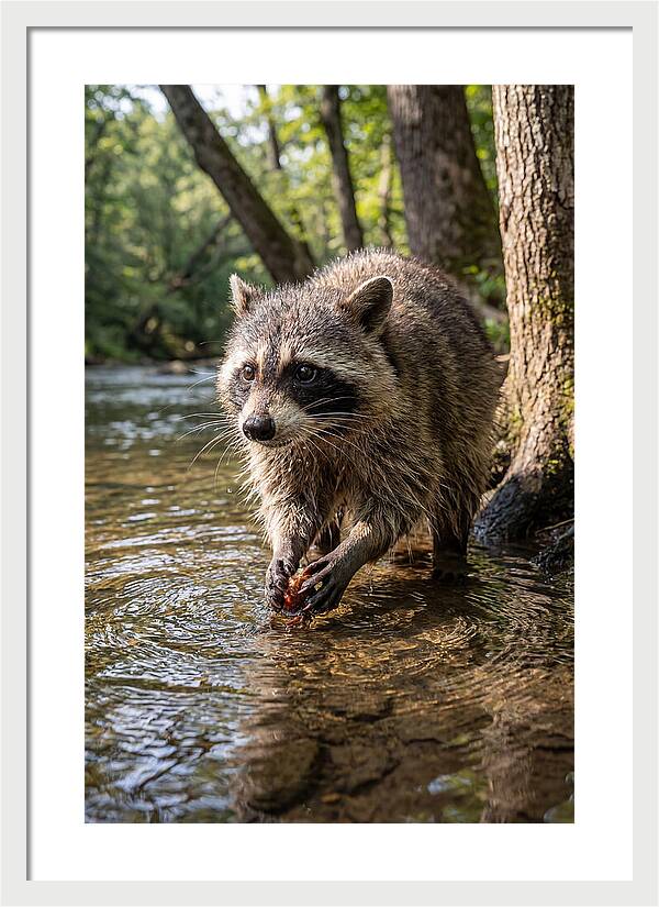 Raccoon Washing Food