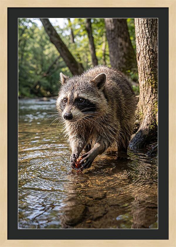 Raccoon Washing Food