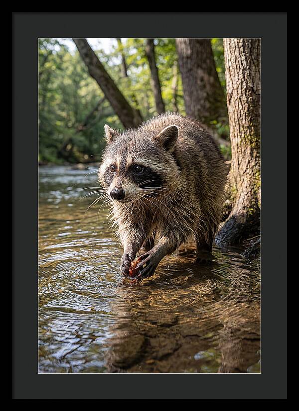 Raccoon Washing Food