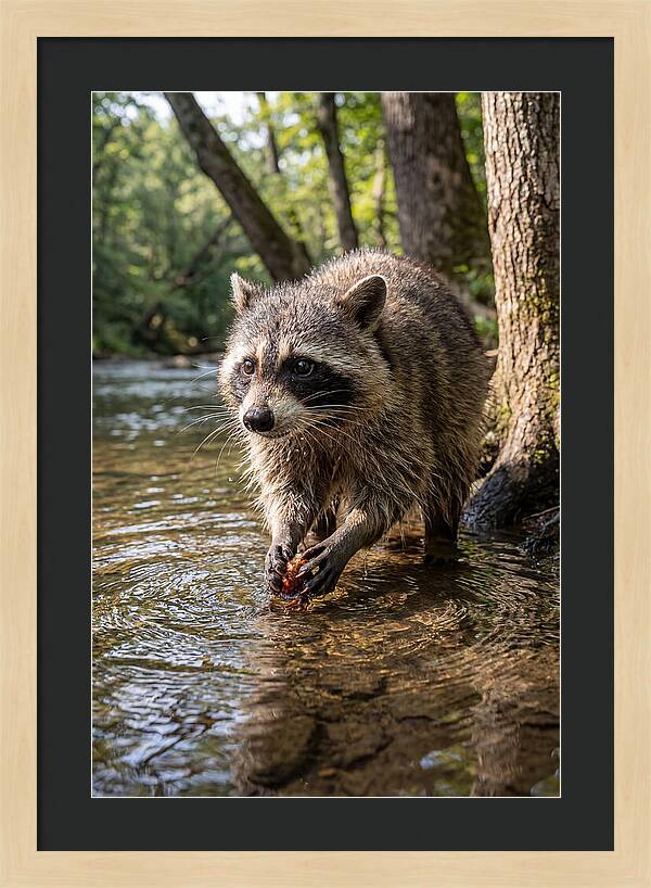 Raccoon Washing Food