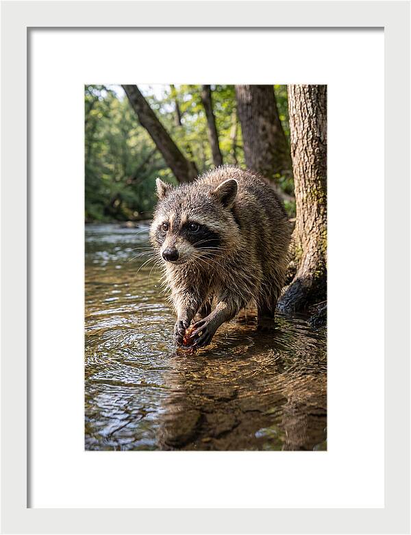 Raccoon Washing Food