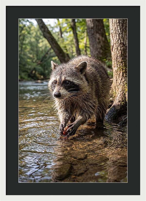 Raccoon Washing Food