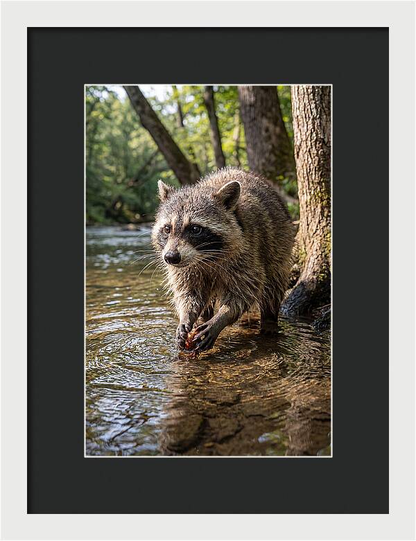 Raccoon Washing Food