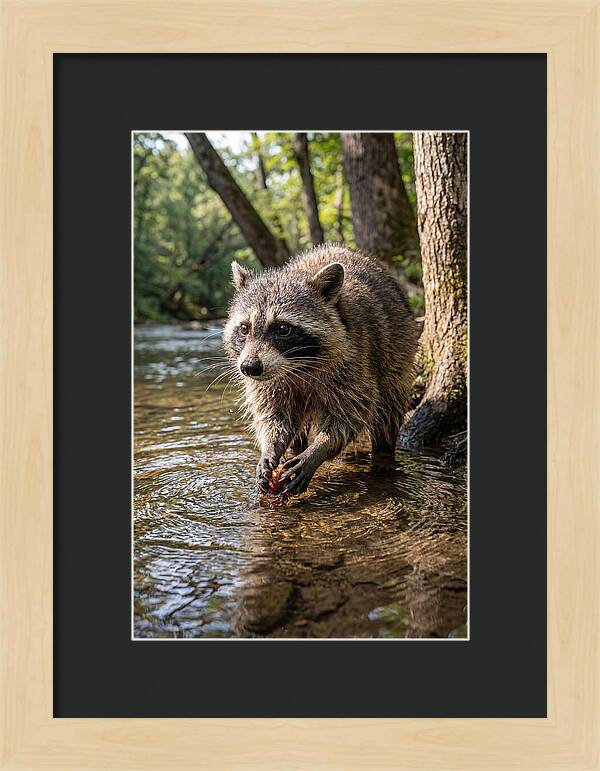 Raccoon Washing Food