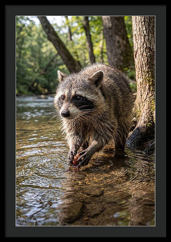 Raccoon Washing Food