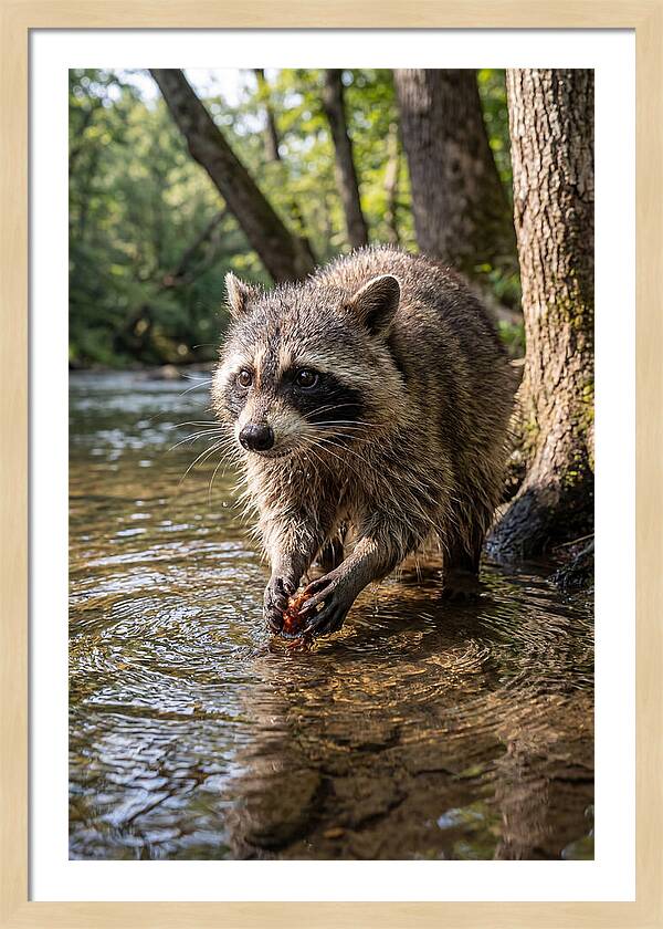 Raccoon Washing Food