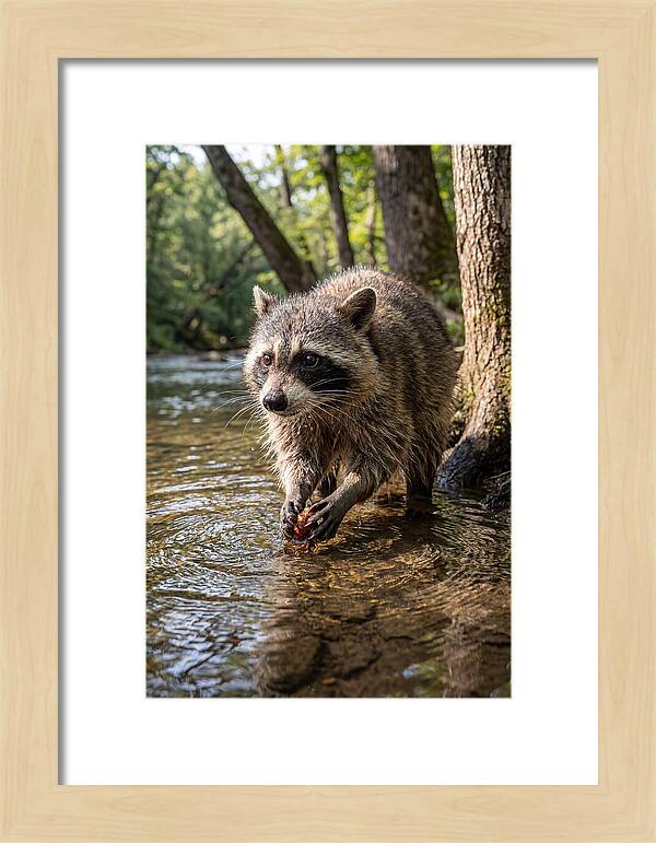 Raccoon Washing Food