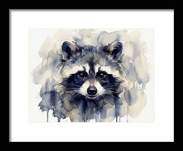 Raccoon Watercolor Portrait