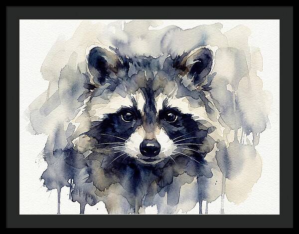 Raccoon Watercolor Portrait