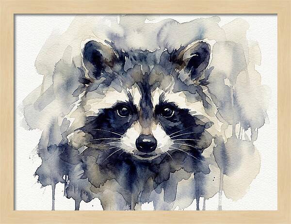 Raccoon Watercolor Portrait
