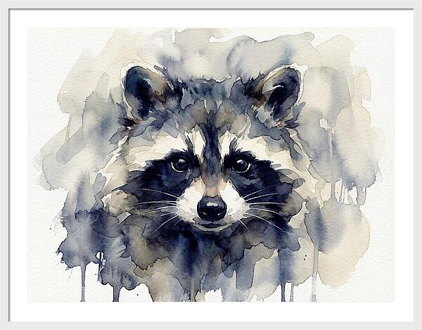 Raccoon Watercolor Portrait