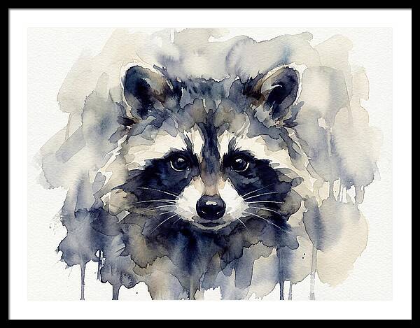 Raccoon Watercolor Portrait