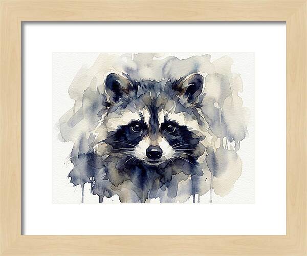Raccoon Watercolor Portrait