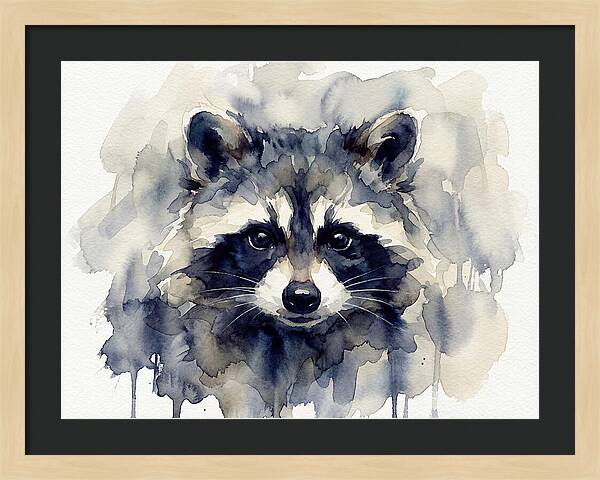 Raccoon Watercolor Portrait