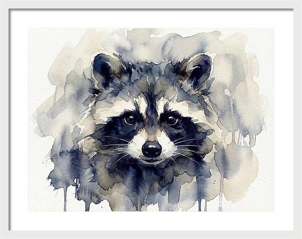 Raccoon Watercolor Portrait