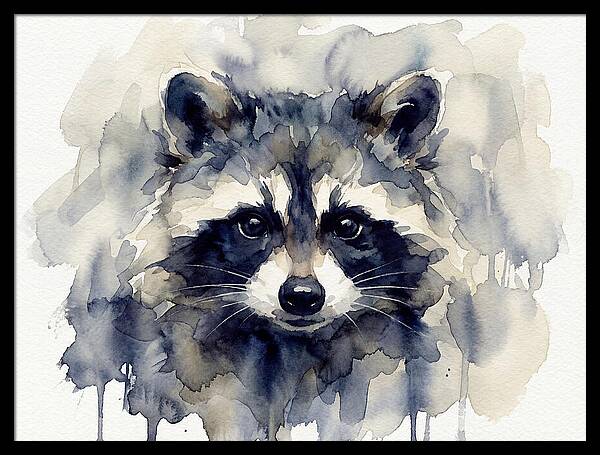 Raccoon Watercolor Portrait