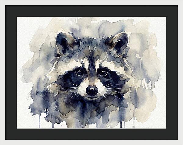 Raccoon Watercolor Portrait