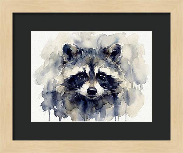Raccoon Watercolor Portrait