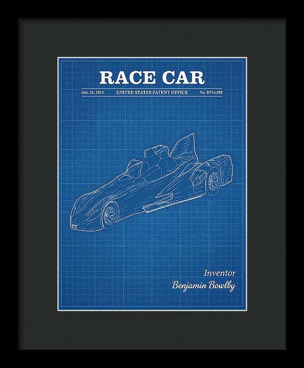 Race Car Blueprint Patent Usd714188s1