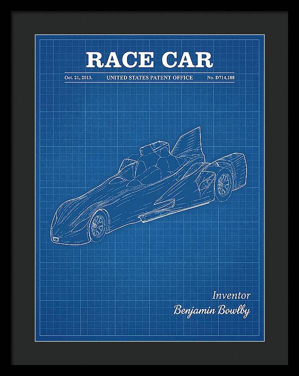Race Car Blueprint Patent Usd714188s1