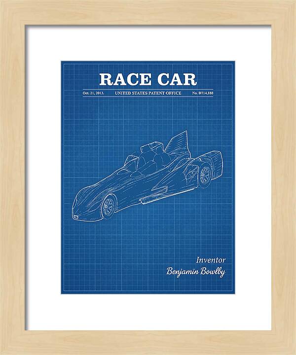 Race Car Blueprint Patent Usd714188s1