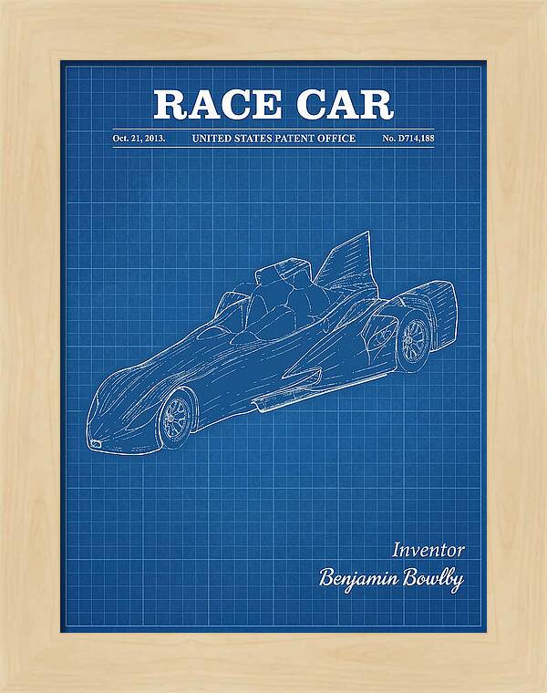 Race Car Blueprint Patent Usd714188s1