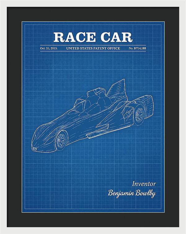 Race Car Blueprint Patent Usd714188s1