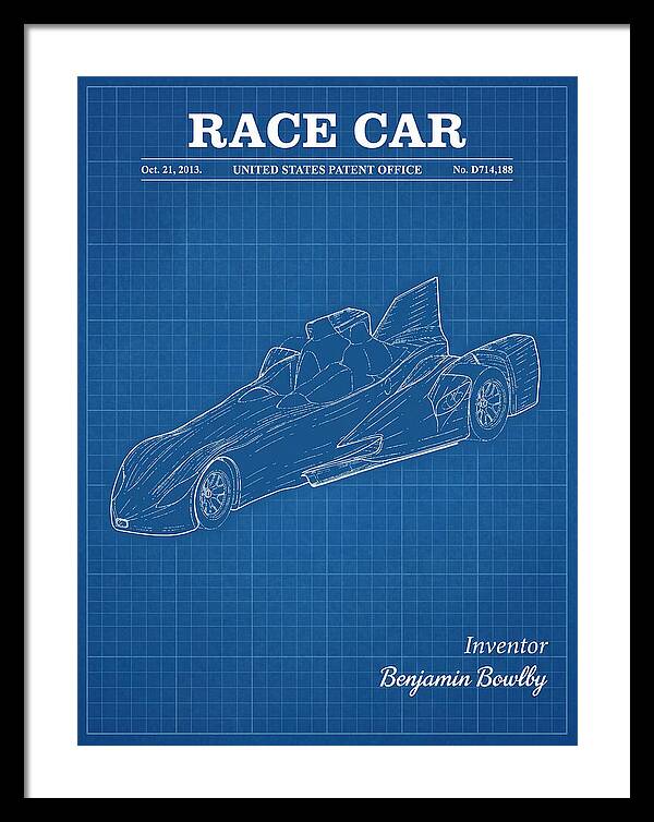 Race Car Blueprint Patent Usd714188s1