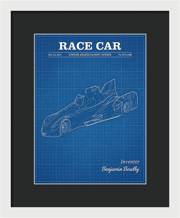 Race Car Blueprint Patent Usd714188s1