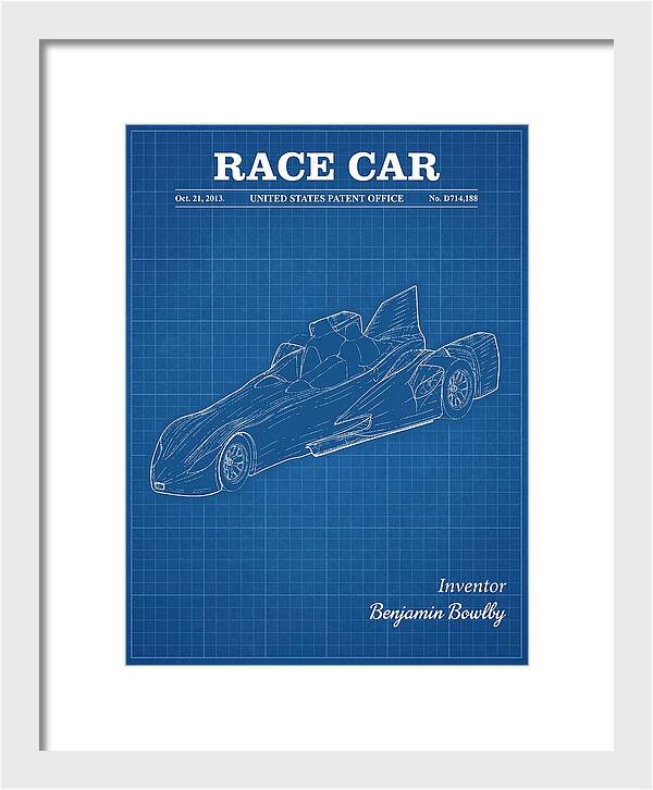 Race Car Blueprint Patent Usd714188s1