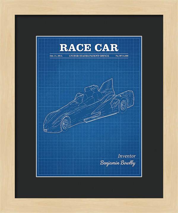 Race Car Blueprint Patent Usd714188s1