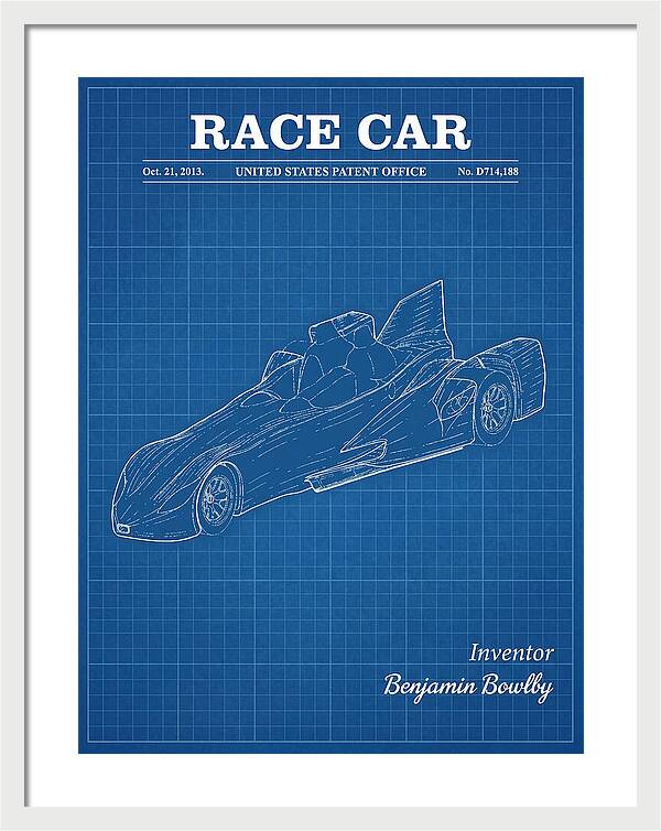 Race Car Blueprint Patent Usd714188s1