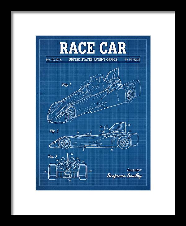 Race Car Blueprint Patent Usd732426s1