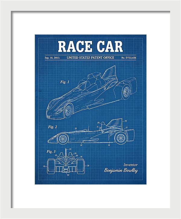 Race Car Blueprint Patent Usd732426s1