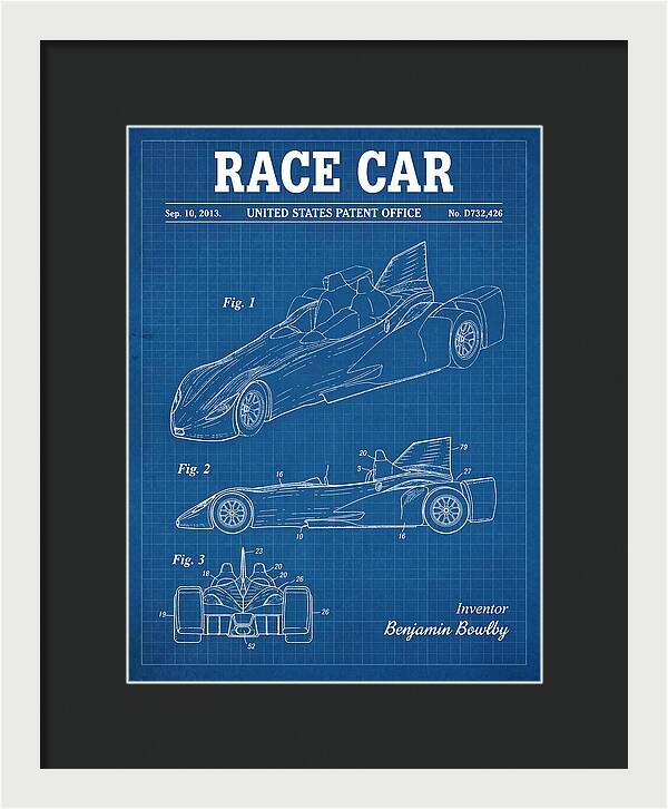 Race Car Blueprint Patent Usd732426s1