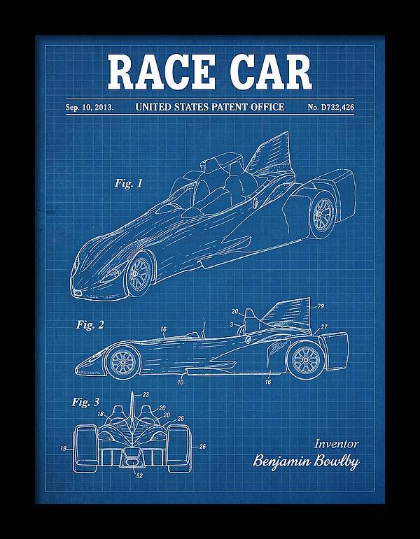 Race Car Blueprint Patent Usd732426s1