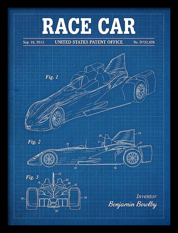 Race Car Blueprint Patent Usd732426s1