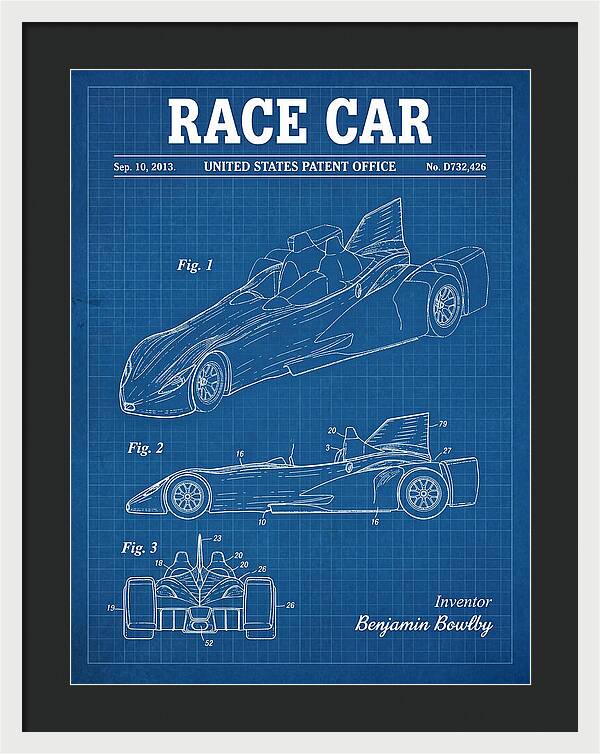 Race Car Blueprint Patent Usd732426s1