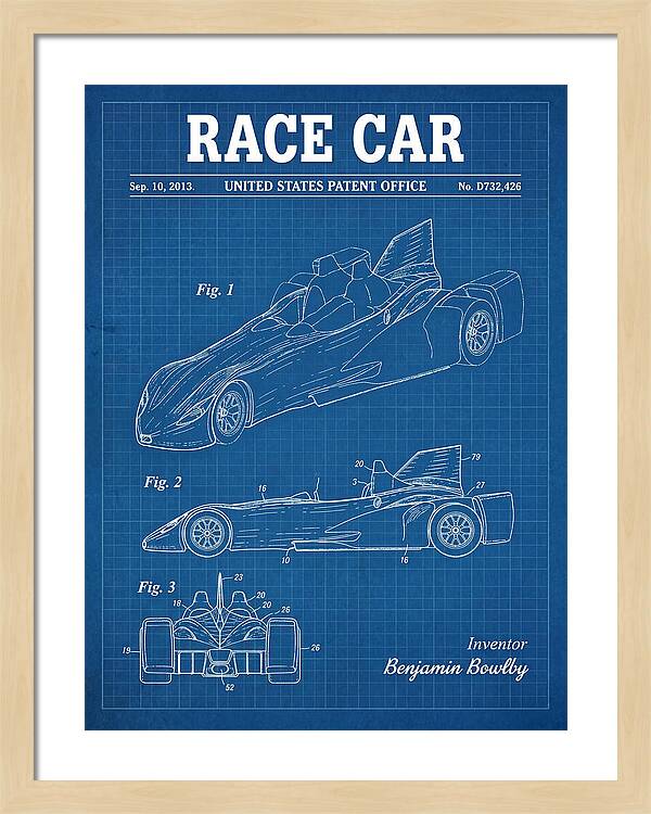 Race Car Blueprint Patent Usd732426s1