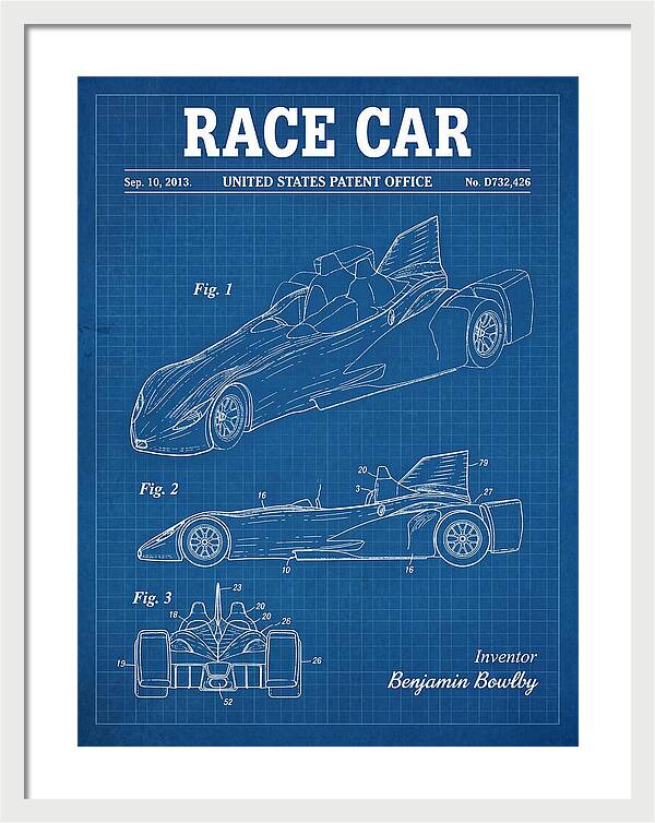 Race Car Blueprint Patent Usd732426s1