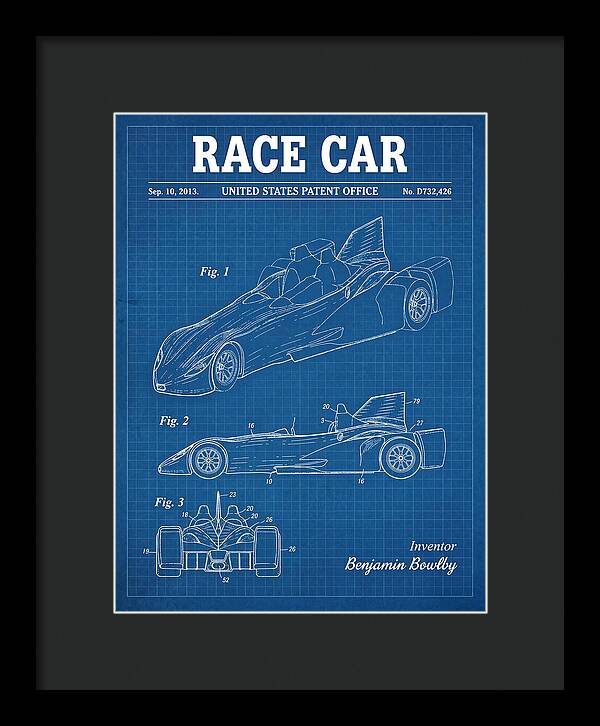 Race Car Blueprint Patent Usd732426s1