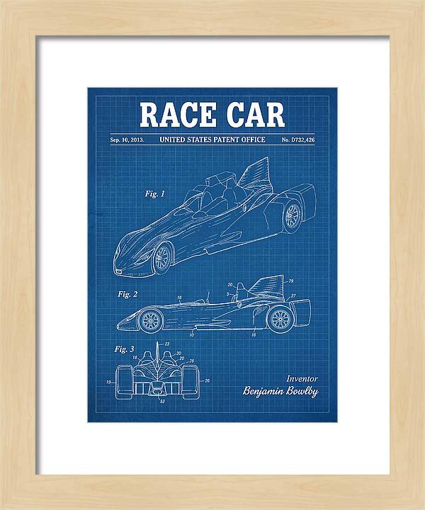 Race Car Blueprint Patent Usd732426s1