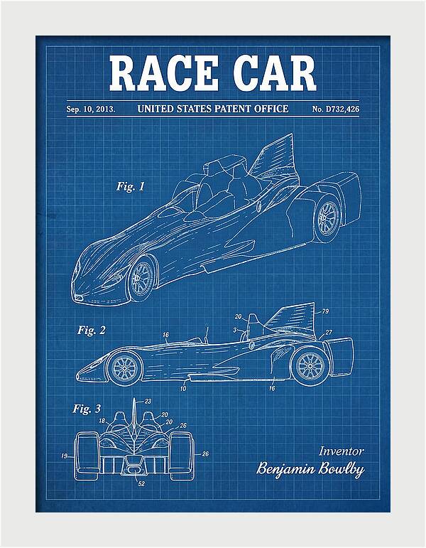 Race Car Blueprint Patent Usd732426s1