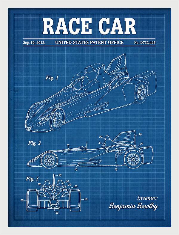 Race Car Blueprint Patent Usd732426s1